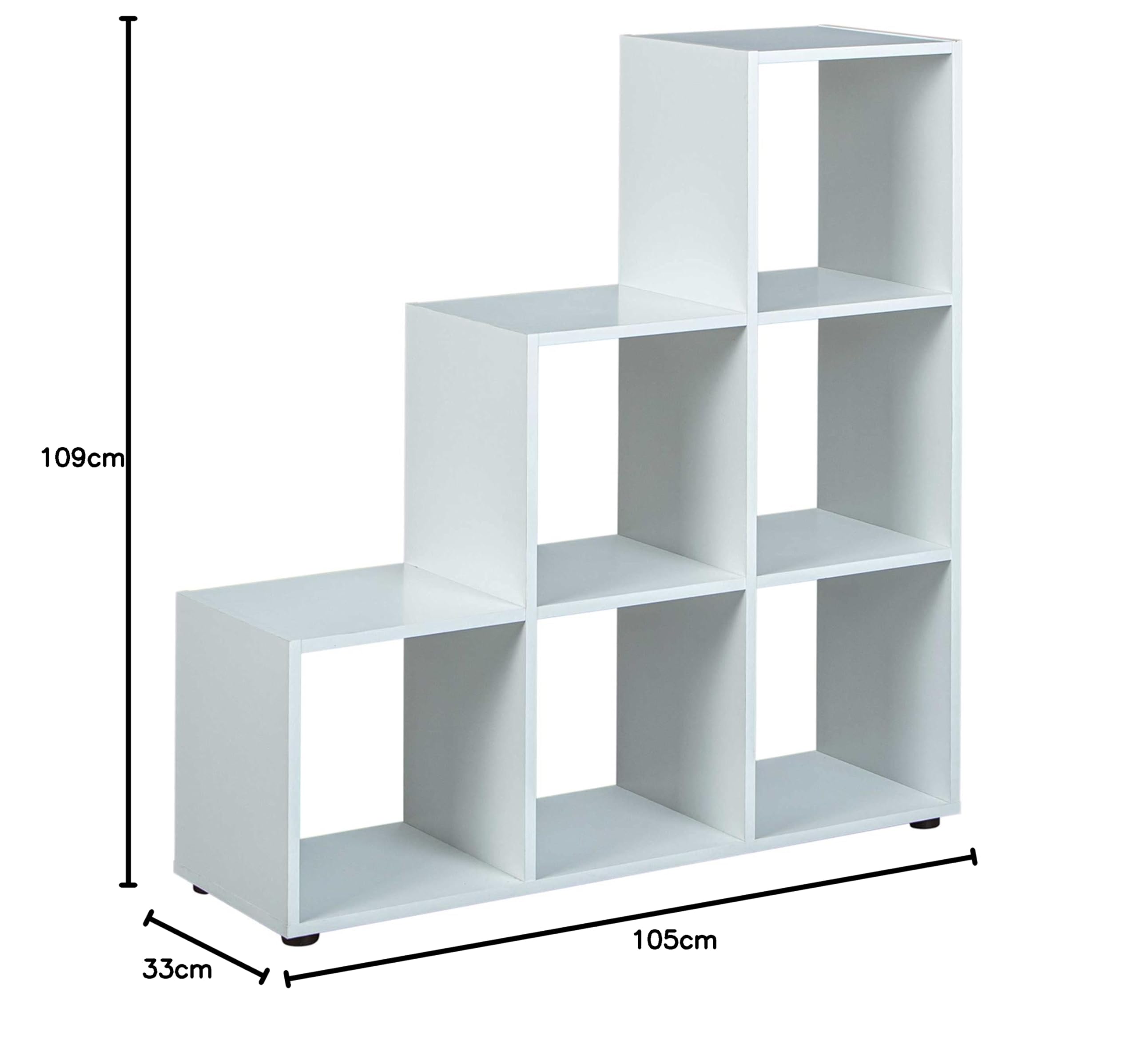 Inter Link - Libreria a 6 cubi - Scaffale con vani a giorno - Divisorio per ambienti - Scaffale a libera installazione - Ripiano per archivi - Melaminico - Compatibile con scatole pieghevoli Winny - Cadore 6