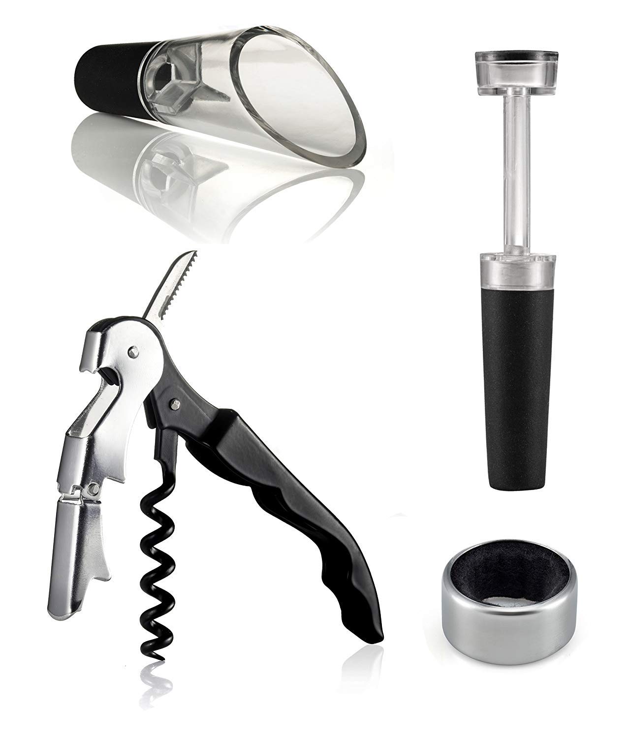 Buy Wine ZIZ Accessory 4 Piece Gift Set, Wine Stopper, Corkscrew