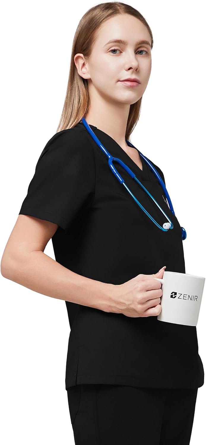 Women's Medical Scrub Uniform Top S-5XL w/Pockets - Image 4