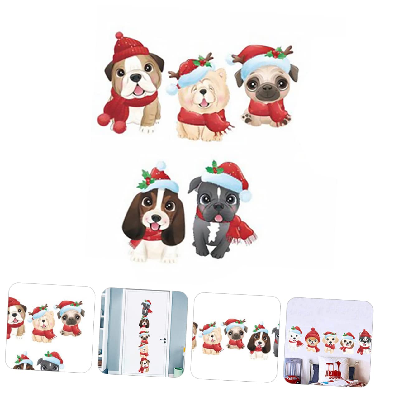 UKCOCO 5hojas Pegatina Navideña De Cartoon Para Ventanas Adorno Decorativo Para y Tiendas De Aplicar y Remover Para Navidad