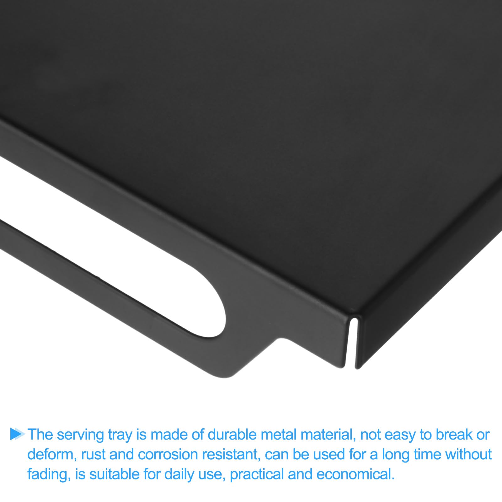 uxcell Metal Serving Tray with Handles 7.8" x 12" Rectangular Coffee Table Tray Decorative Tray for Bathroom Kitchen Living Room Black - Image 4
