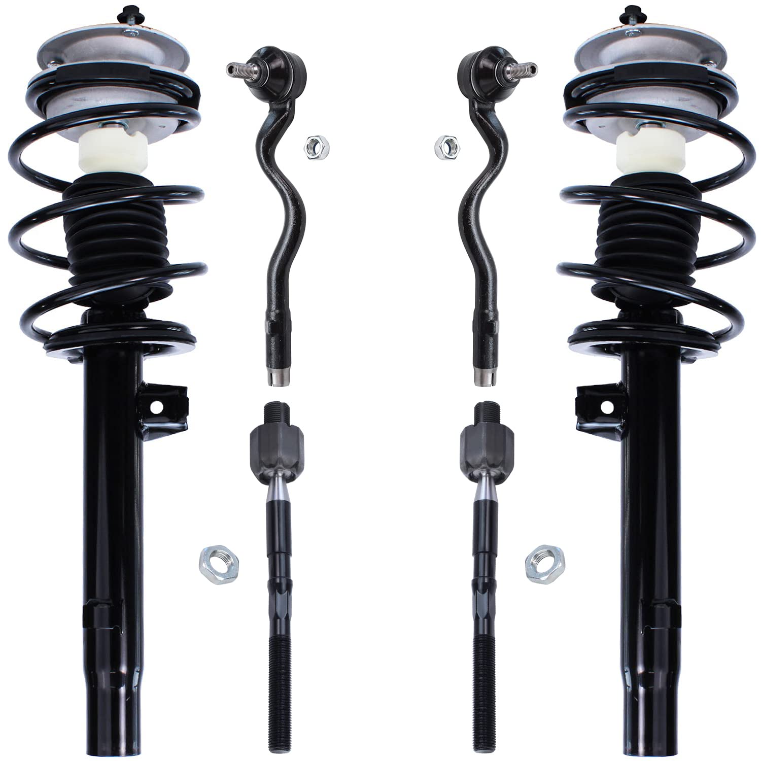Detroit Axle - Front 6pc Struts Tie Rods for BMW 320i 323i 325i 325Ci 328i