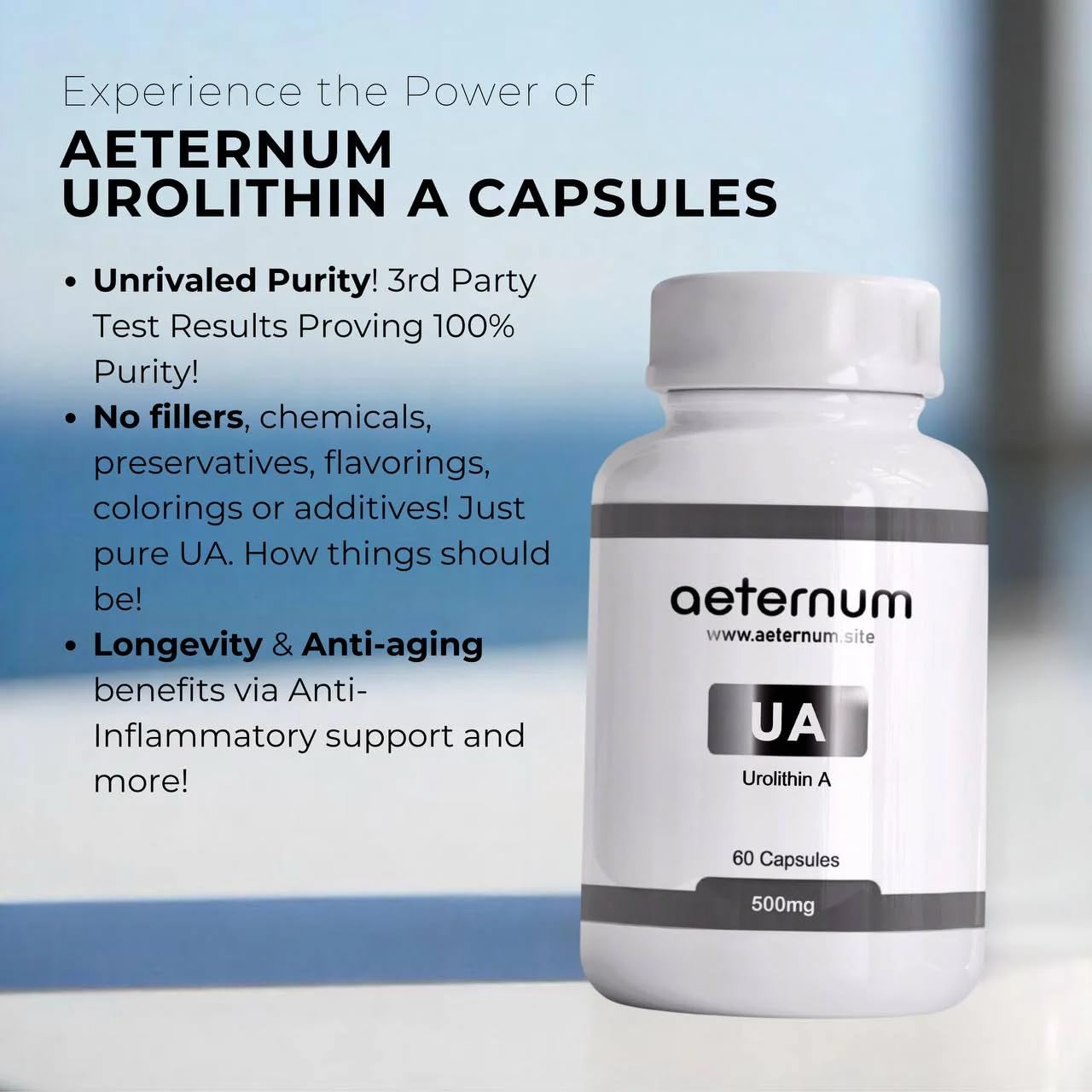 Aeternum Urolithin A - 60 Capsules - 1,000mg