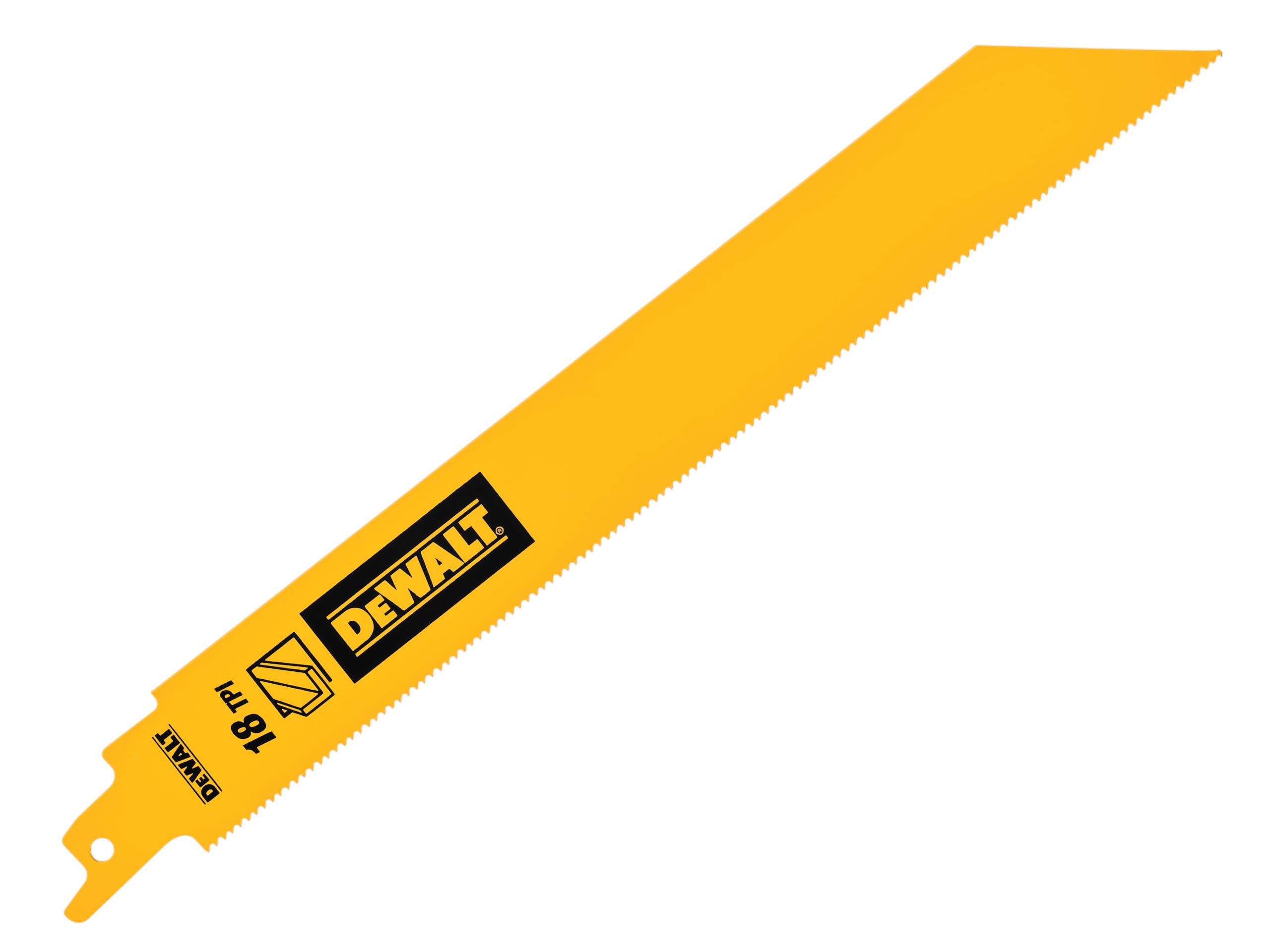 5 X Dewalt Dt90388-Qz Bi-Metal 1In High Metal Reciprocating Blade 228mm X 18 Tpi from B&Q
