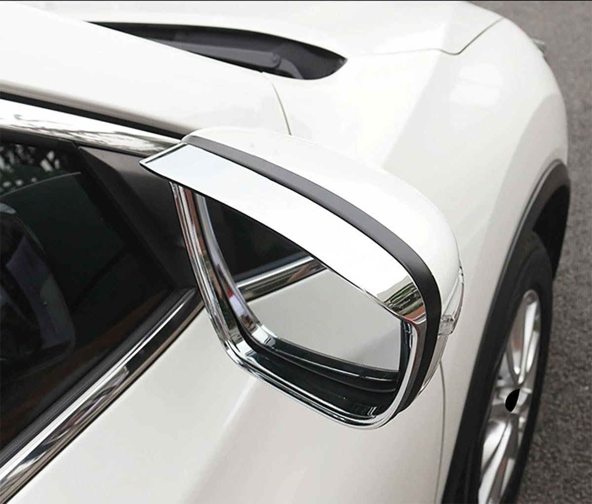 Car Side Mirror Rain Guard Compatible with Mitsubishi Eclipse Cross 2025 2024 2023-2018 Side Mirror Rain Eyebrow Exterior Car Accessories ABS 2PCS(Glossy Chrome Style)