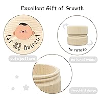 Vista 4 de Caja de madera de colección de cabello fetal, caja de recuerdo para el primer cabello, caja de pelo de madera, lindo soporte para recuerdos