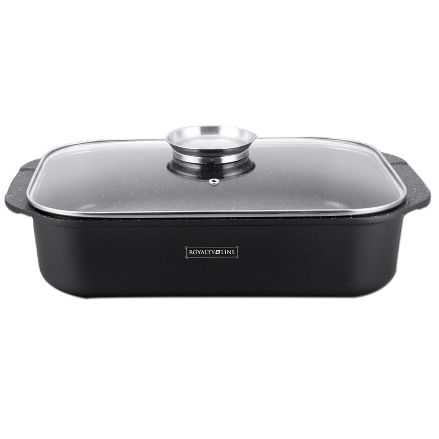 Royalty Line RL-ACR34ML: - Teglia da arrosto pressofuso con rivestimento in marmo, 34 cm