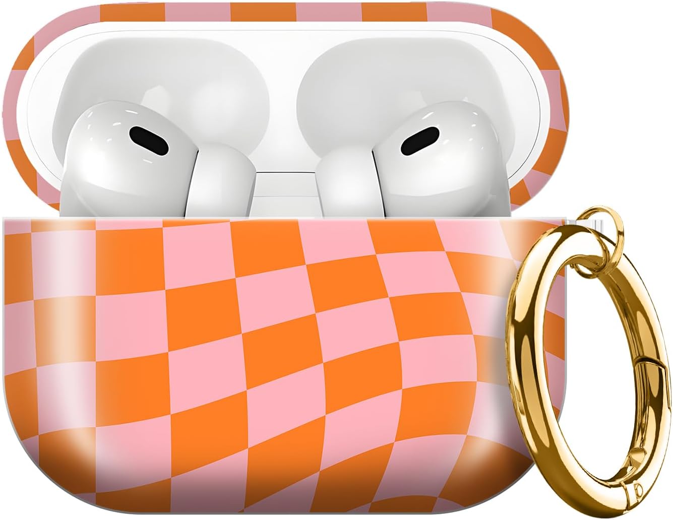 Checkerboard Pink Orange Wave AirPods Pro 3 Case