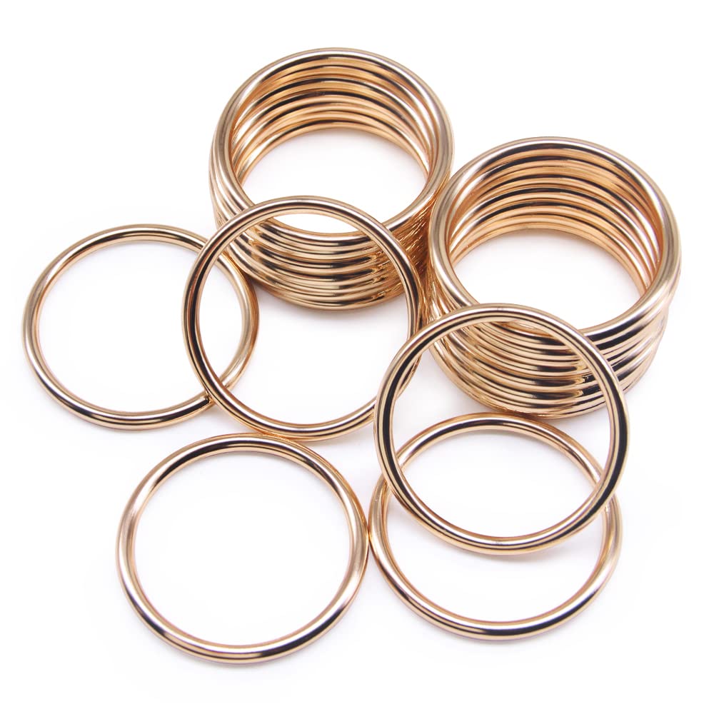 SEMINI 20PCS O Ring Buckle electroplated Zinc Alloy O-Rings Tone for Hardware Bags Belts Craft DIY Accessories