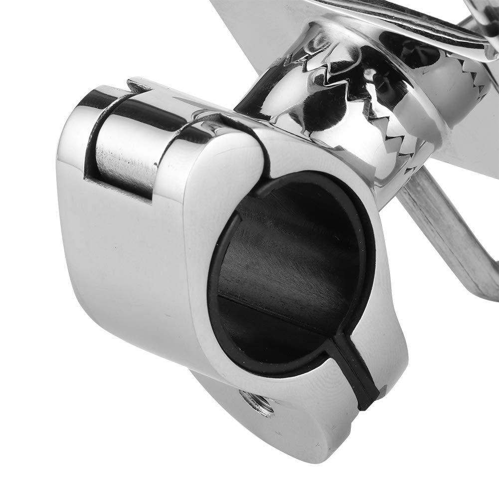 KIMISS 1 pezzi porta canne pesca in acciaio inox porta canne pesca/supporto per rastrelliera su guida morsetto su portacanna per barca pesca kayak marino 26mm 32mm(32MM)