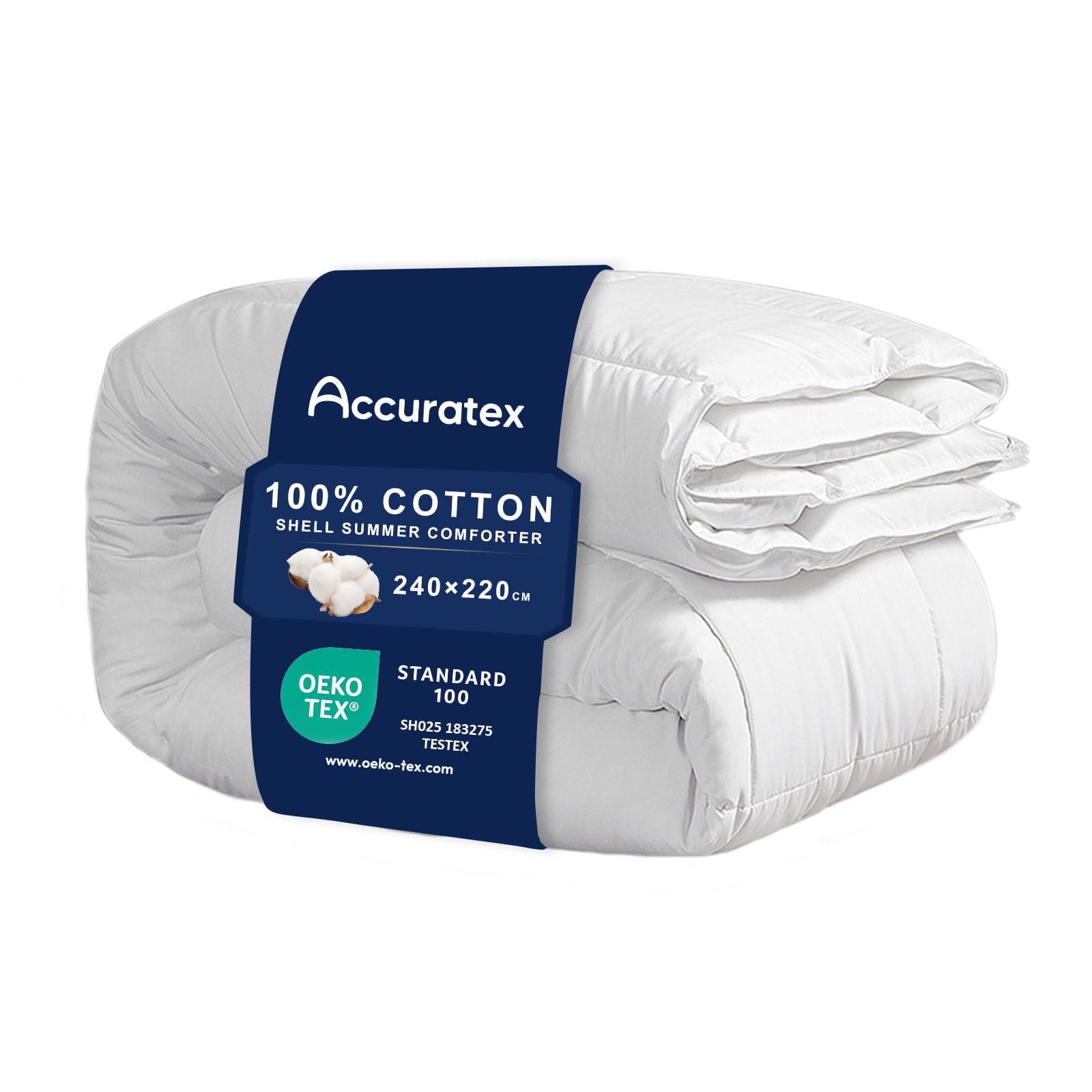 ACCURATEX 100% Baumwolle Bettdecke, Extra Weich & Atmungsaktiv, Hotel Premium Steppdecke Allergikerfreundlich mit Eckbändern, Waschbar