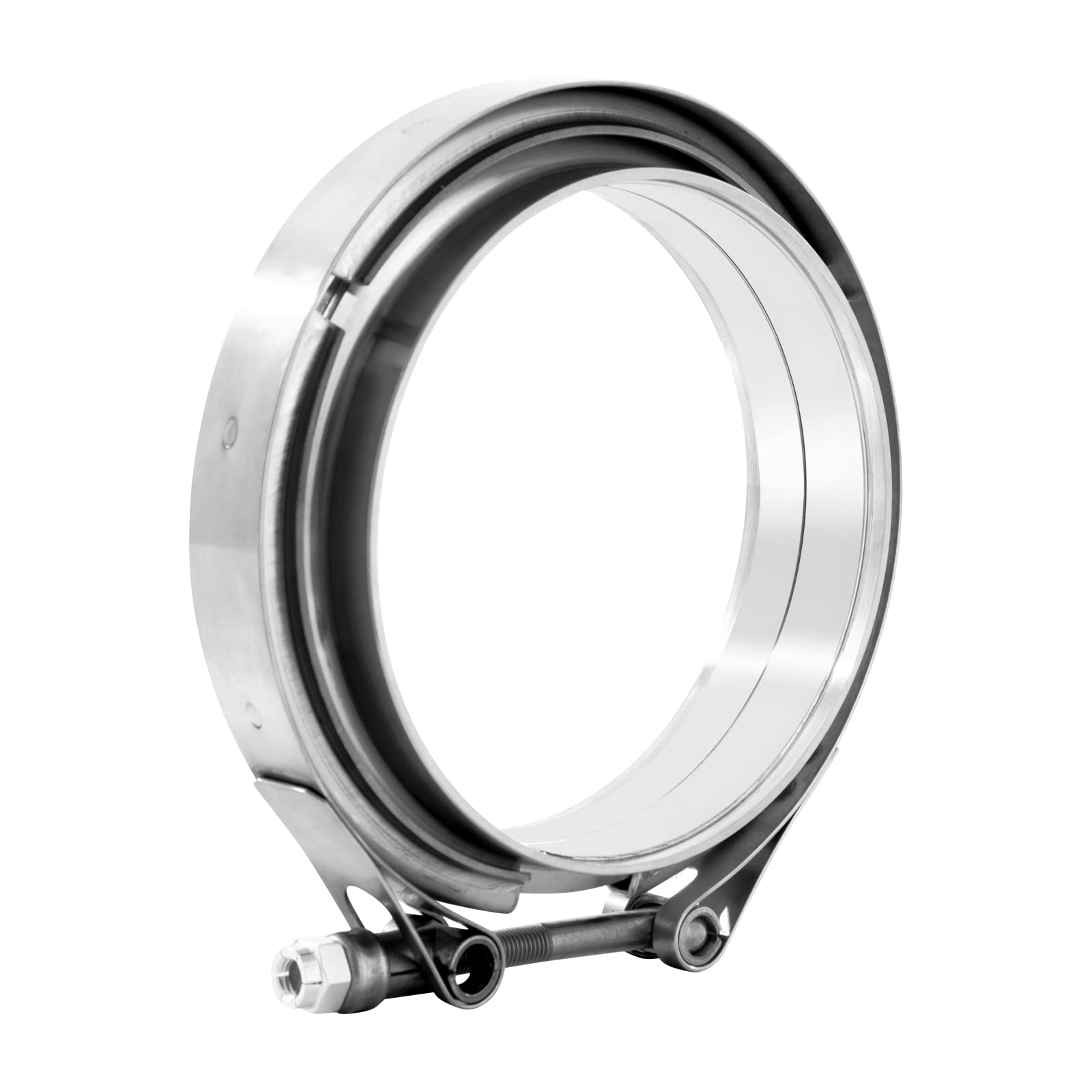 Photo 1 of Vitonsbay Exhaust Clamp,5.0 Inch V Band Clamp Coupling with Flange Male Female Stainless Steel (1Pcs)