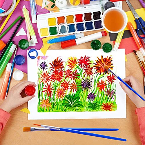 60 Pcs Paint Brushes For Kids, Students/Teens/Beginners,Watercolor/Oil/Acrylic Paint Brush Set For Art Class Painting,Short Plastic Handle Small Paintbrushes #TOP7