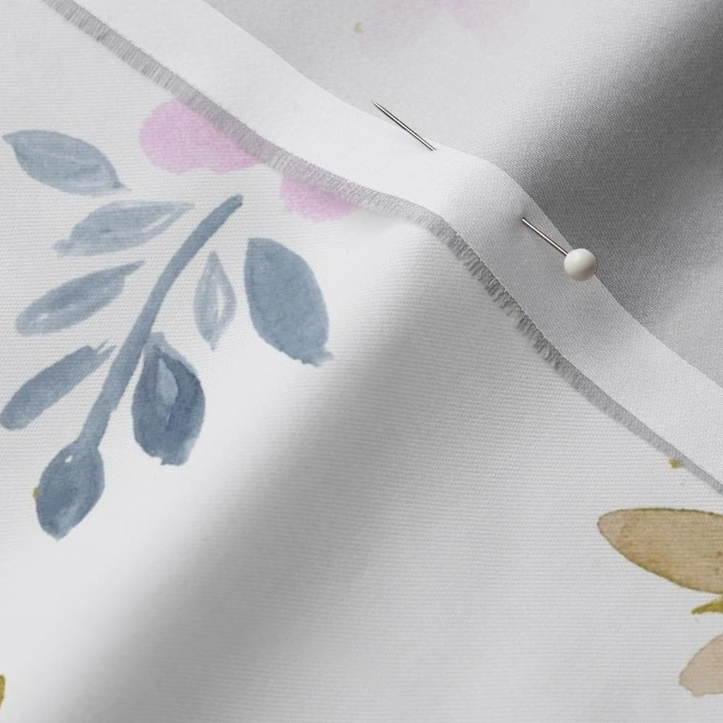 Spoonflower Fabric - Unicorn Floral Animal Pastel Purple Printed on Organic Cotton Sateen Fabric by The Yard - Sewing Quilting Apparel Home Decor