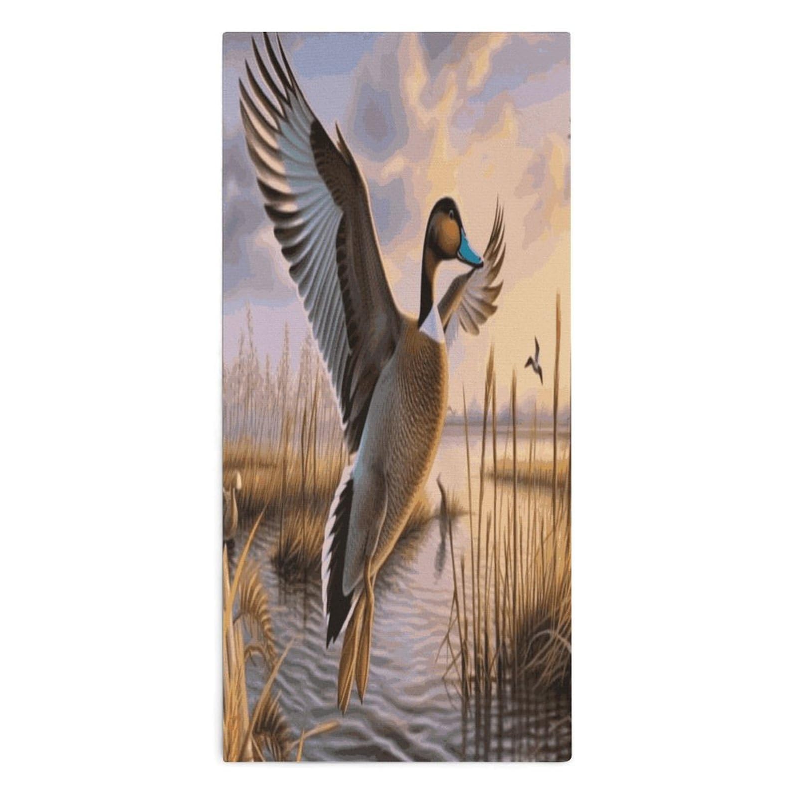 Btcowzrv Style Hunting Flying Wild Ducks Bath Towel Beach Towels Shower Towel