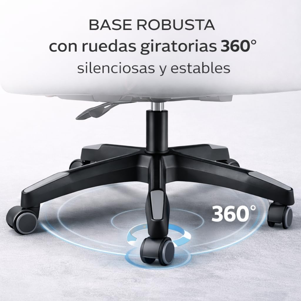 Silla Gaming Ergonómica Reclinable con Cojín Lumbar y Cervical | Altura Ajustable, Reposabrazos Acolchados, Ruedas 360° | Ideal para Oficina, Escritorio, Teletrabajo, Estudio, Juego, Ordenador — view 9