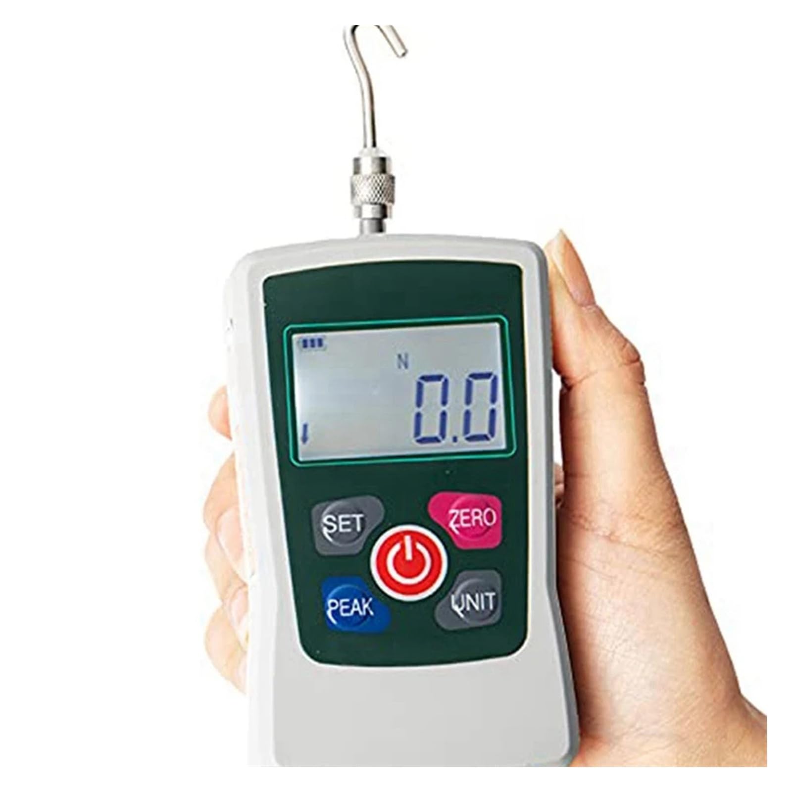 Dynamomètre numérique 300 N - Haute sensibilité - Mesure Newton, livres, kilogrammes, onces avec une faible erreur - Blanc 500 N