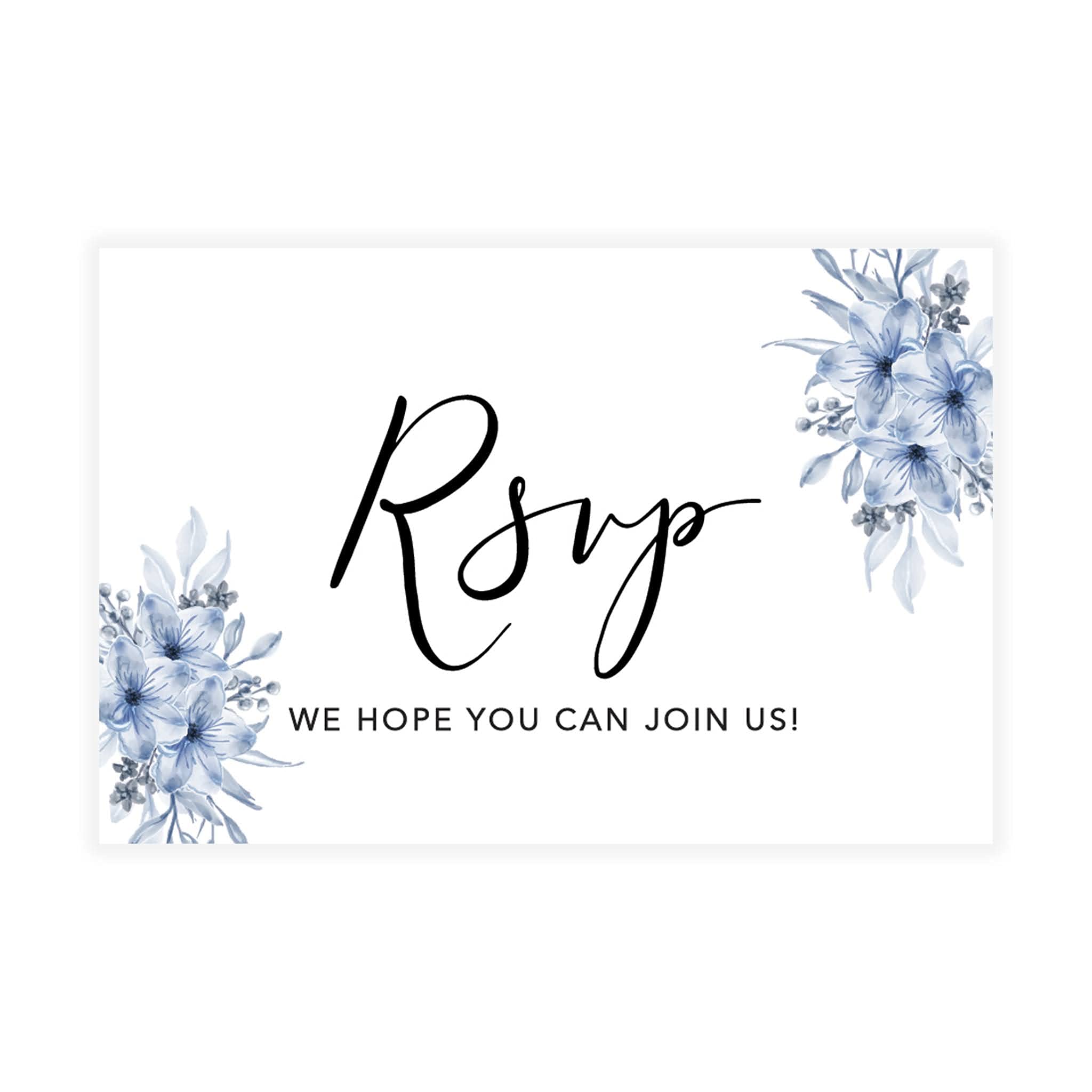 Andaz Press 56-Pack Personalized RSVP Postcards for Wedding Dusty Blue Florals Cardstock Response Reply Cards for Bridal Shower Baby Shower Birthday Event Custom Date and Return Address 4 x 6-Inch
