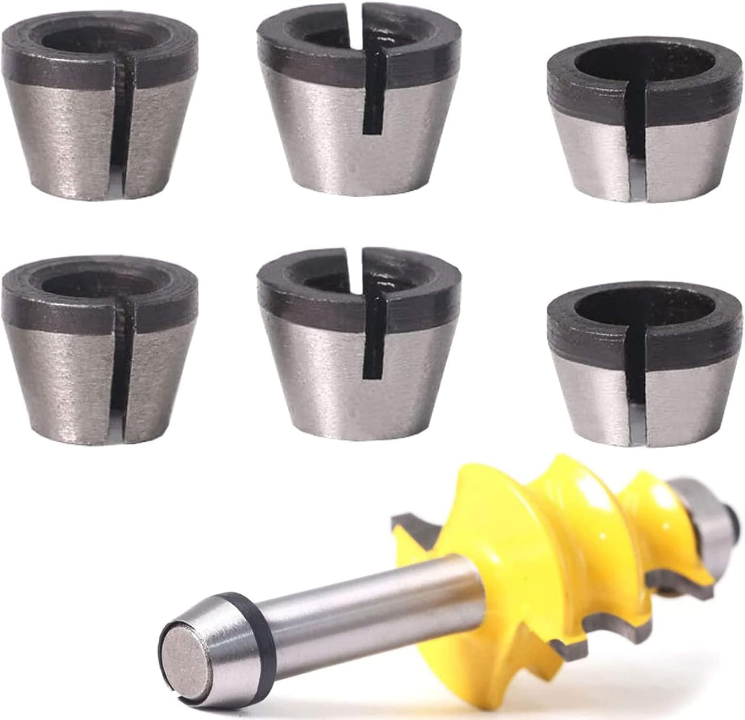 Oberfräsen-Spannzangen Set 6-teilig - 6mm, 6.35mm, 8mm Adapter