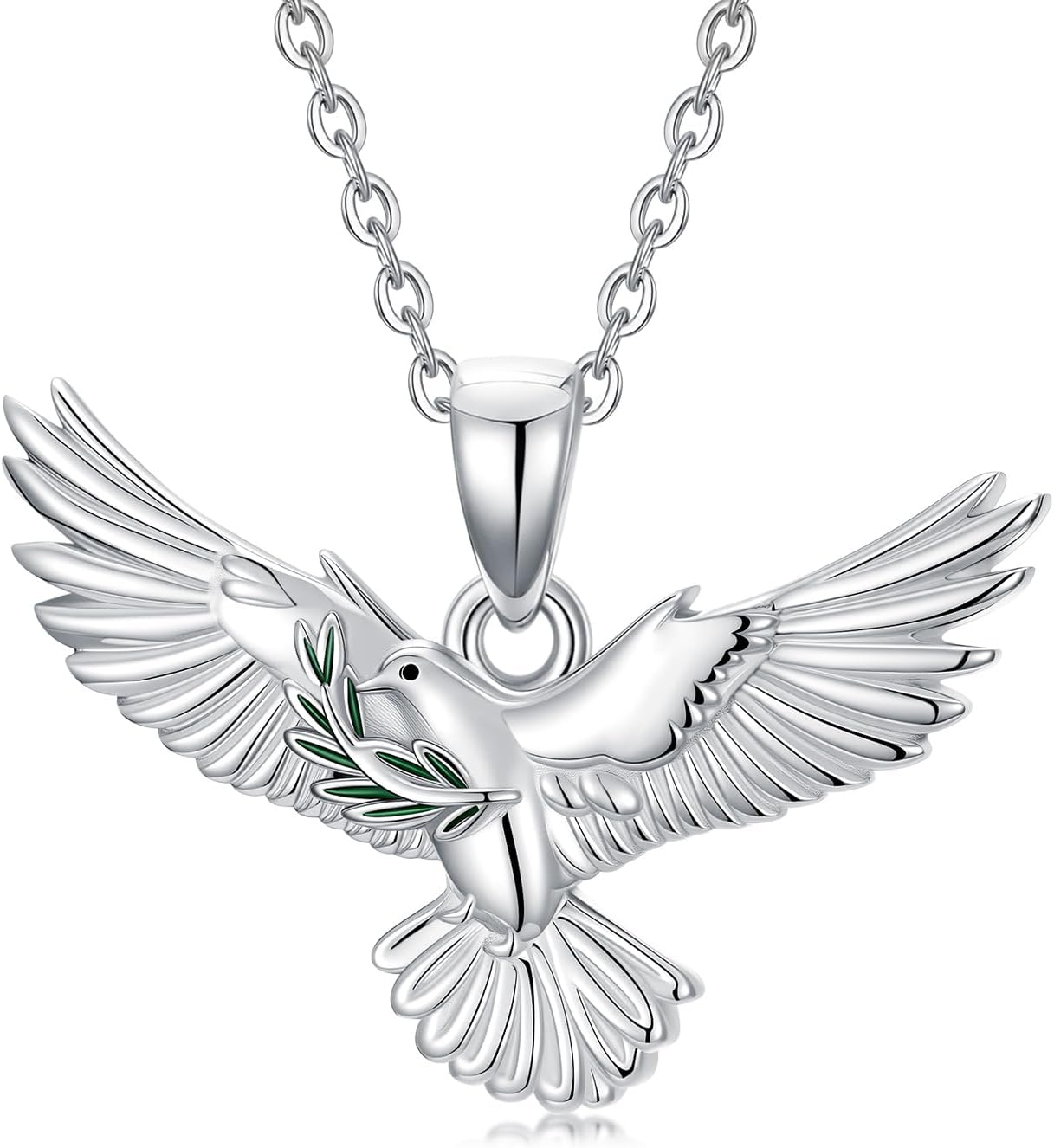 TRISHULA Animal Necklace for Women 925 Sterling Silver Hummingbird/Dove/Mermaid/Dolphin/Fox/Cat Pendant Necklaces Jewelry for Wife Friends Best Gift for Birthday Christmas