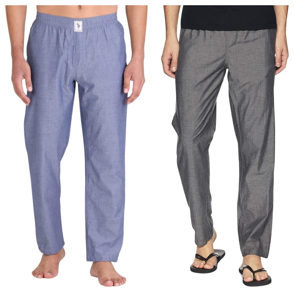 u.s. polo assn. Men's Comfort Fit Solid 100% Cotton Pajamas Pack of 1 (I658-901-PL_Blue Chambray_L)-picture-46