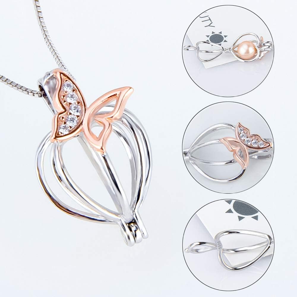 925 Sterling Silver Butterfly CZ Cage Pendants Crafting Charm for DIY Necklace Bracelet Jewelry Making - Image 2