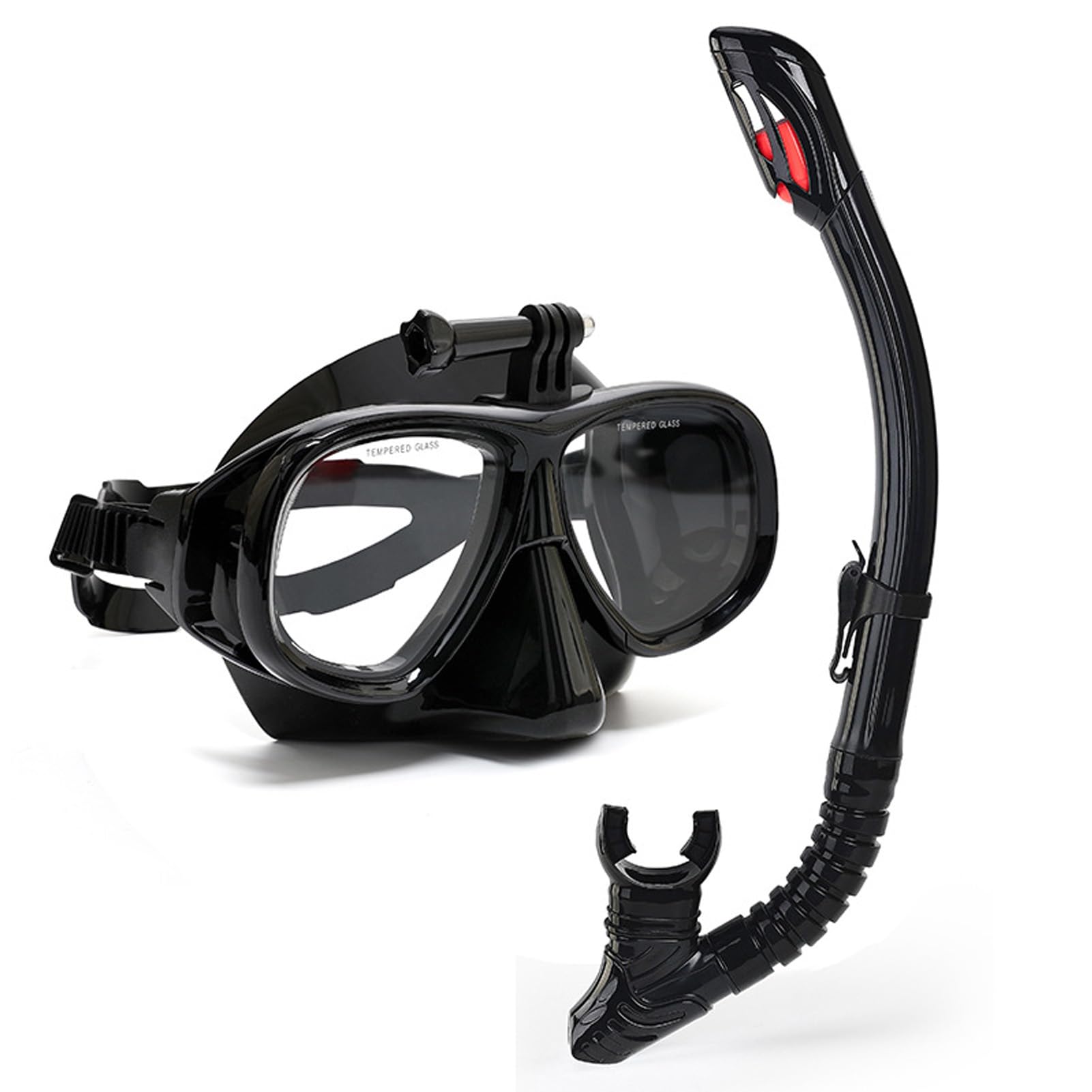 Máscara Snorkel Seca con Soporte Cámara, Gafa Silicona Cómoda | Equipo de Snorkel con Base para cámara; System Seco Respirable, Ideal para Buceo Turístico y Viajes