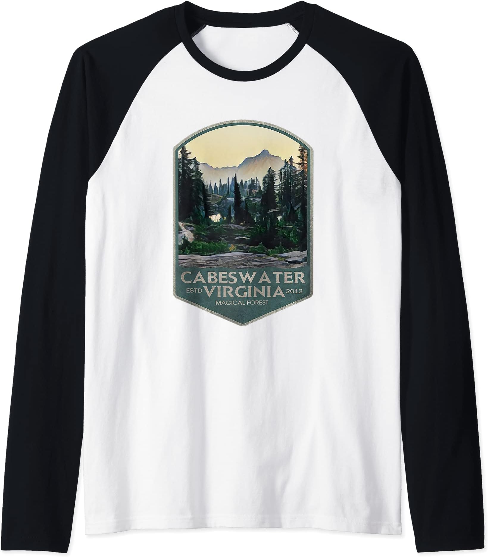 Vintage Cabeswater Forest Henrietta Ravenn Cycle Bookish Raglan Baseball Tee