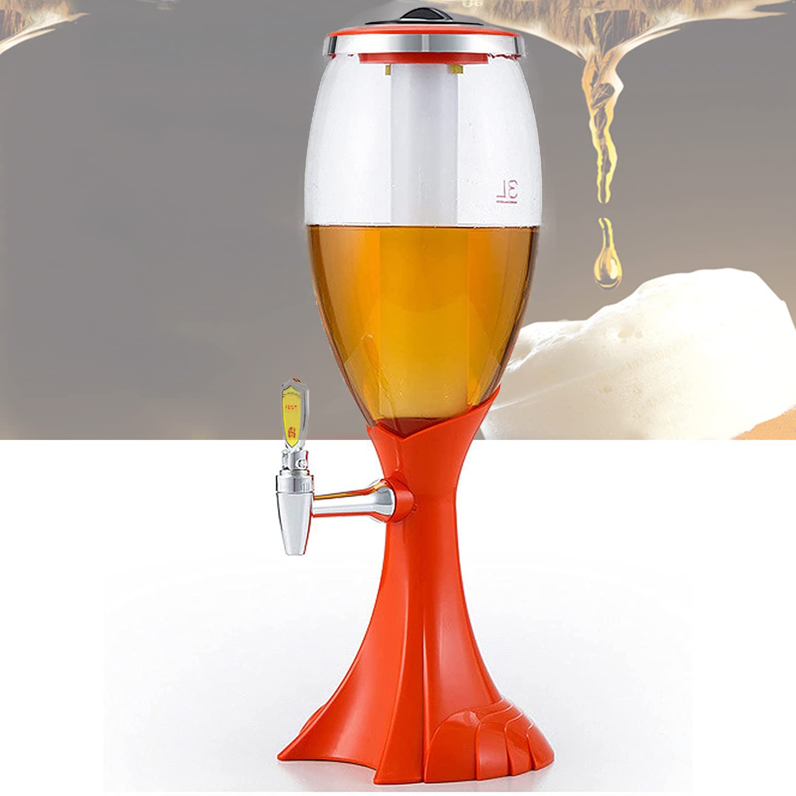 Distribution De Bière 3l, Capacité Distributeur De Boissons avec Refroidisseur De Glace Et Tap Tireuse à bière pour Cuisine Bar Maison Pub