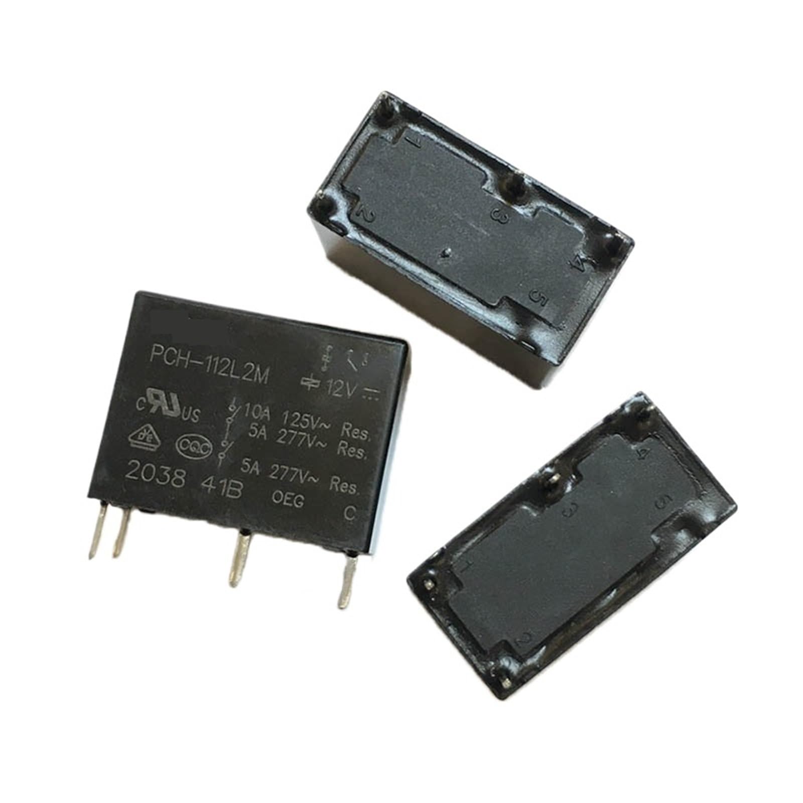 Relais PCH-112L2M DC12V 5A 4 broches pour circuits imprimés domestiques