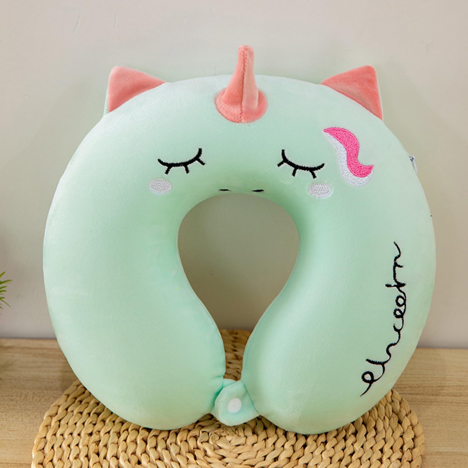 OREILLER DE VOYAGE-Rose Oreiller en Forme de U Bureau, Dormir oreillers pour Dormir Cute