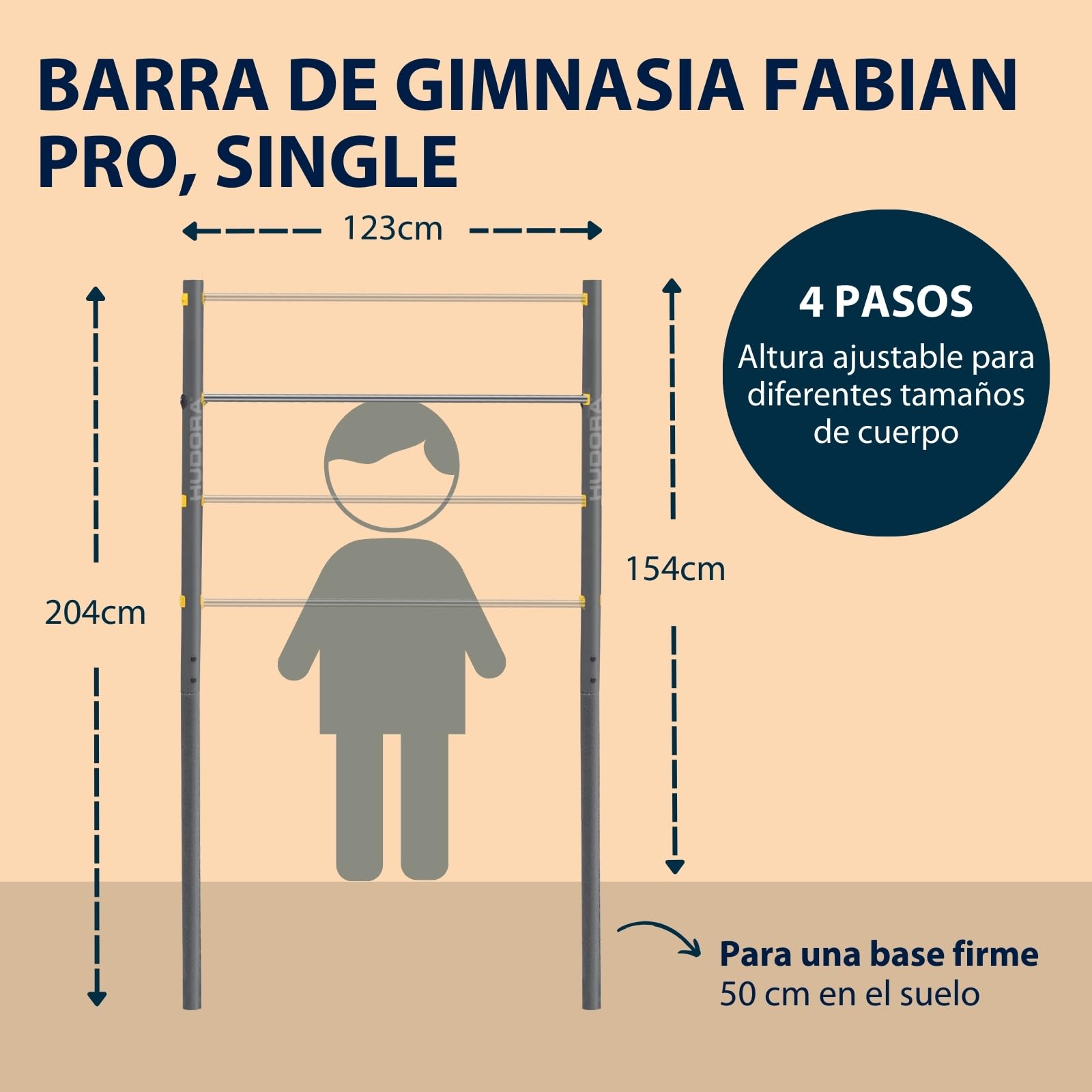HUDORA Turnreck Fabian - barra alta para exterior - barra alta para el jardín - juego de trepa para niños y adolescentes - barra alta 100 kg peso usuario