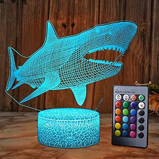 XEUYUTR Shark LED Night Light Lamp Room Party Decorations Decor Christmas Birthday Xmas Gifts Present Bedside Lamp for Girls Boys Children Age 5 4 3 1 6 2 7 8 9 10 11 Years Old Kids