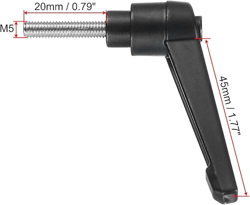 Miniatura 58 de uxcell Palanca de sujeción ajustable M8 x 1.181 in métrica 304 acero inoxidable macho roscado perillas de mano con botón de trinquete giratorio