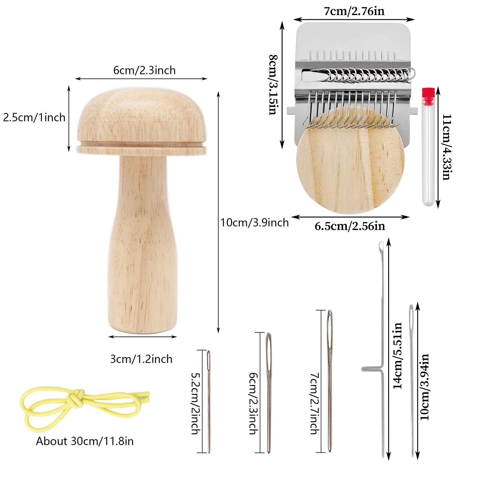 zwxqe Knit Patch Kit, Portable Darning Tool, Quick Fabric Repair Weaving Maker, Easy Mushroom Patch Sewing Solution, Hand Knit Repair Device for Clothes Socks Jeans Sweaters