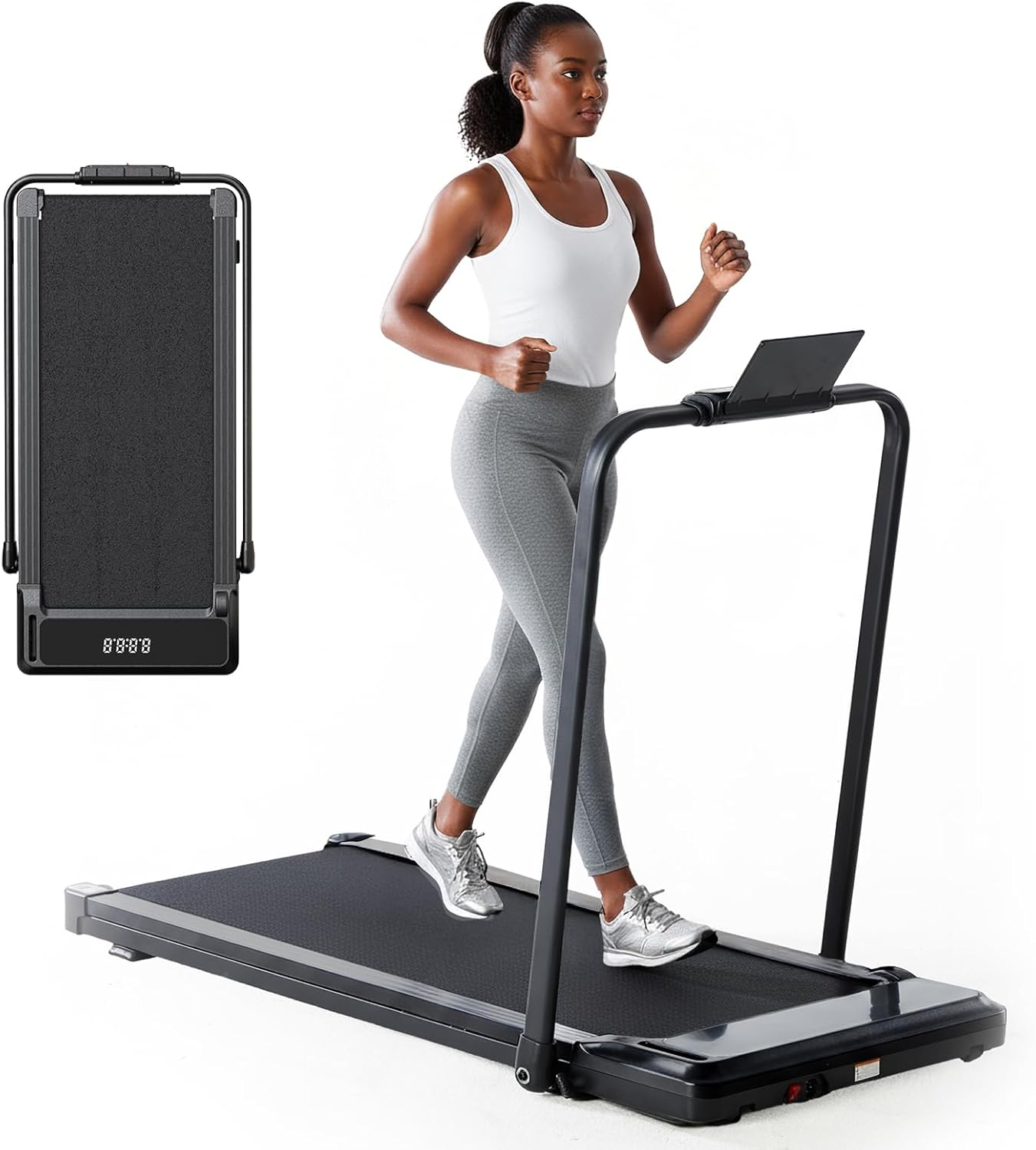 OLIXIS Walking Pad Treadmill for Home, Under Desk Treadmill for Small Space, Portable Design for Home Office Workouts, LED Display with Remote Control, Low Noise