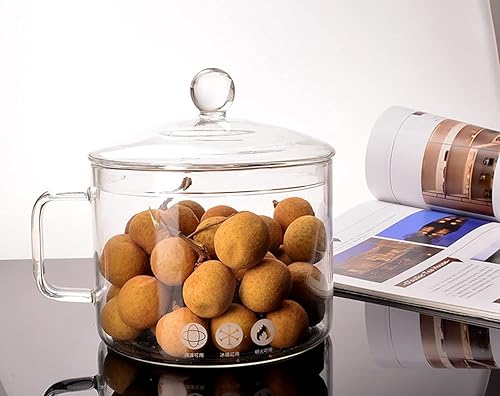 Miniatura 6 de Olla de cocina de vidrio  1.5L50oz resistente al calor de vidrio de borosilicato hecho a mano juego de utensilios de cocina para estufa, seguro para