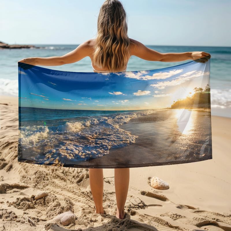 MDKLXIDF Toalla Playa Grande 70x150 cm Playa Toallas de Playa de Microfibra(Adultos y niños), Ligera y de Secado Rápido Toallas Baño para Viajes, Sauna, Gimnasio, Yoga