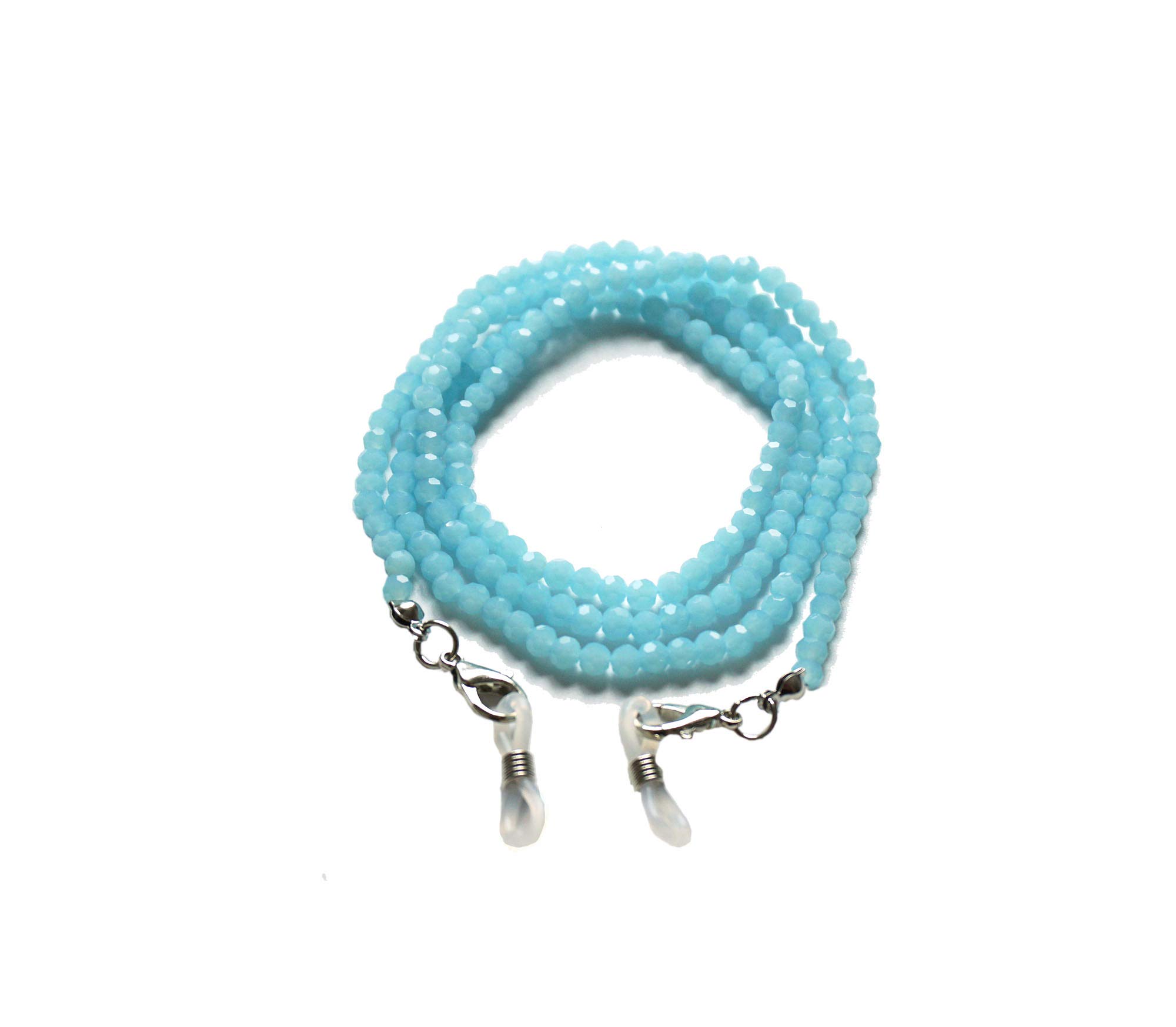 Beaded Eyeglasses Chain for Women, Sunglasses Chain, Reading Glasses Holder,Lanyard for Face Mask, Crystral Glass Beads, Azure, Dainty