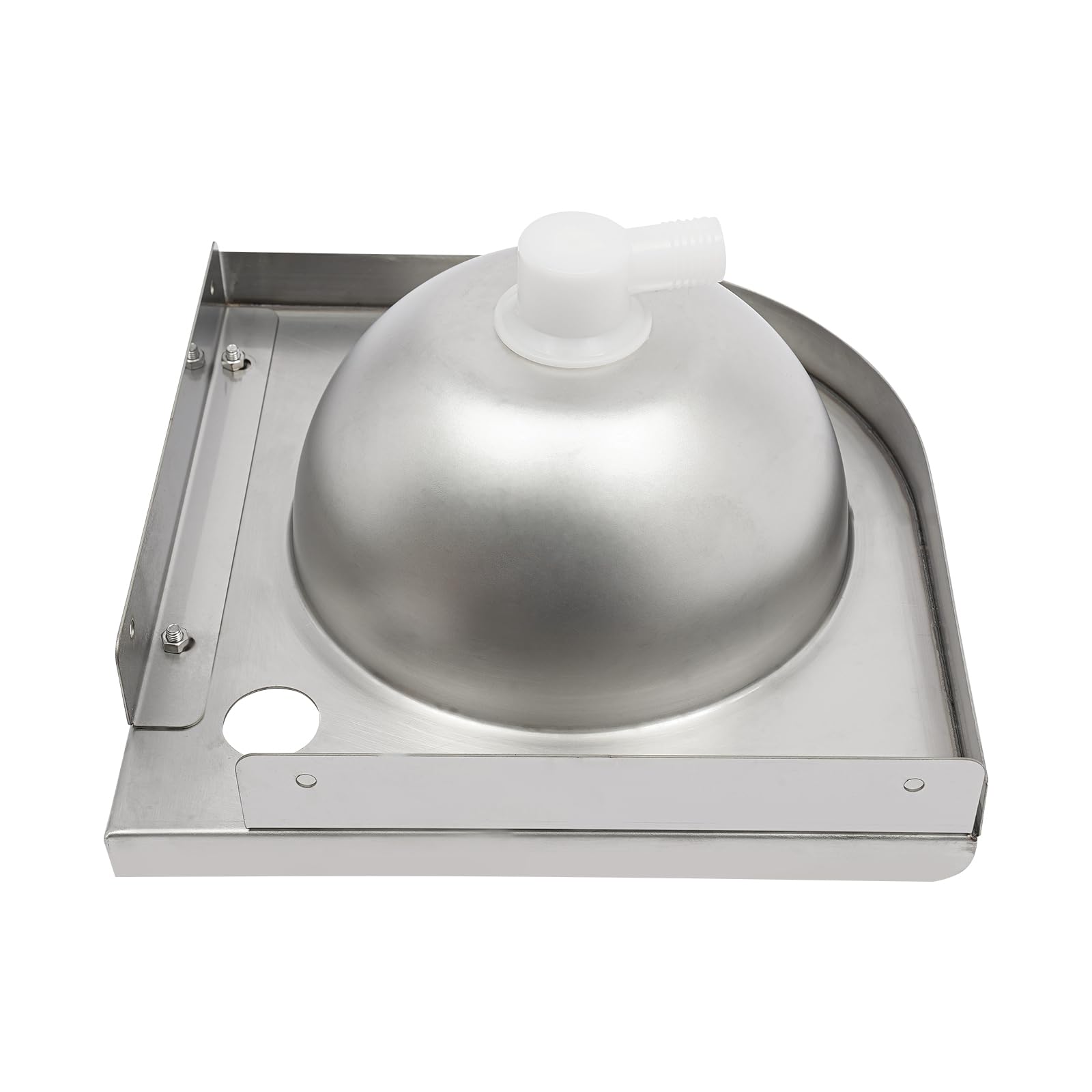 Lavabo in acciaio inox, 30,5 x 30,5 cm, lavello da parete in acciaio inox 304 da 1,2 mm, lavello angolare con scarico, staffe, senza rubinetto, per camper, bagno, cucina