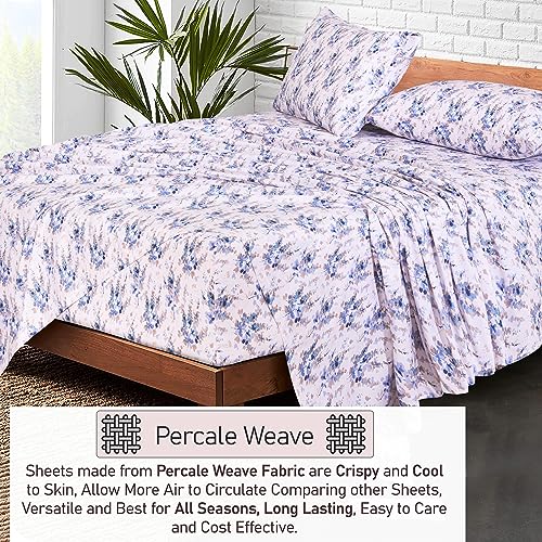 RUVANTI Queen Cotton Percale Bed Linen Set Soft Breathable - Deep Pocket 4Pcs Maple