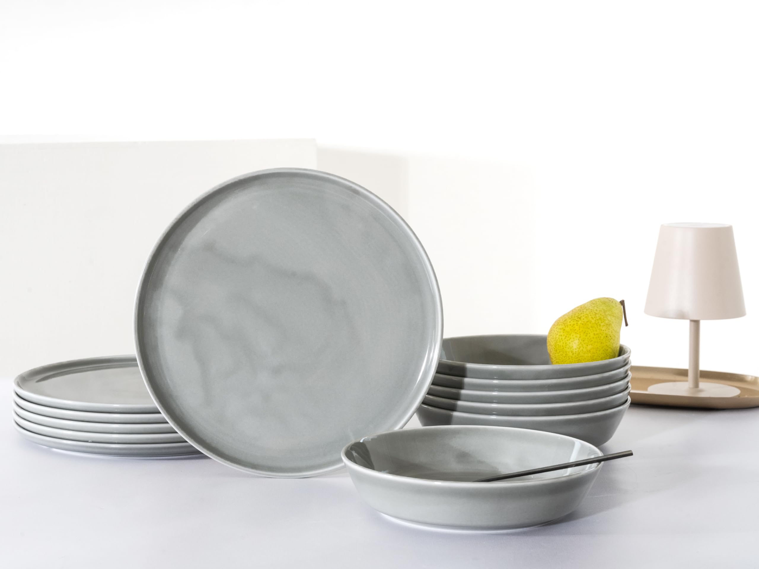 CreaTable, 16735, seria Chef Collection GRAU, zestaw naczyń, serwis stołowy 12-częściowy