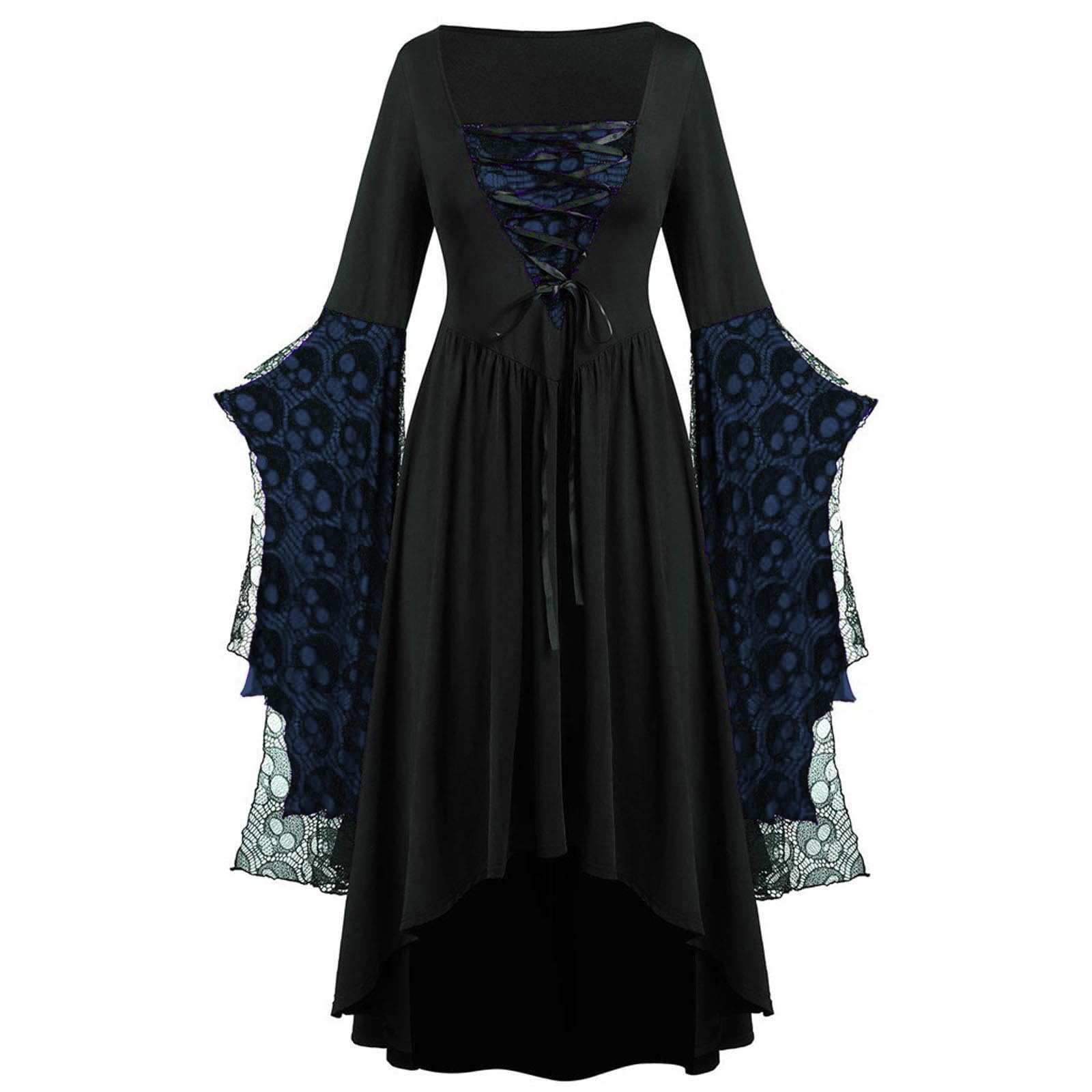 AMhomely Gothic Dress for Women Skeleton - Halloween Lace Dresses Plus Size