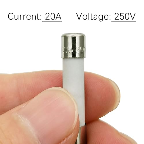 Miniatura 3 de Fusible de microondas de 20 amperios y 250 V, soplado lento, cartucho de cerámica de 0.236 x 1.181 in compatible con fusible y pieza de repuesto