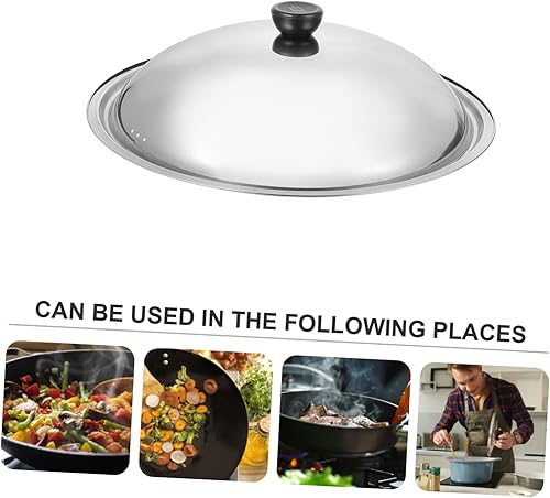 Miniatura 2 de Luxshiny Tapas de acero inoxidable para ollas y sartenes, tapas universales para ollas y sartenes, tapas de olla de repuesto resistentes con perilla