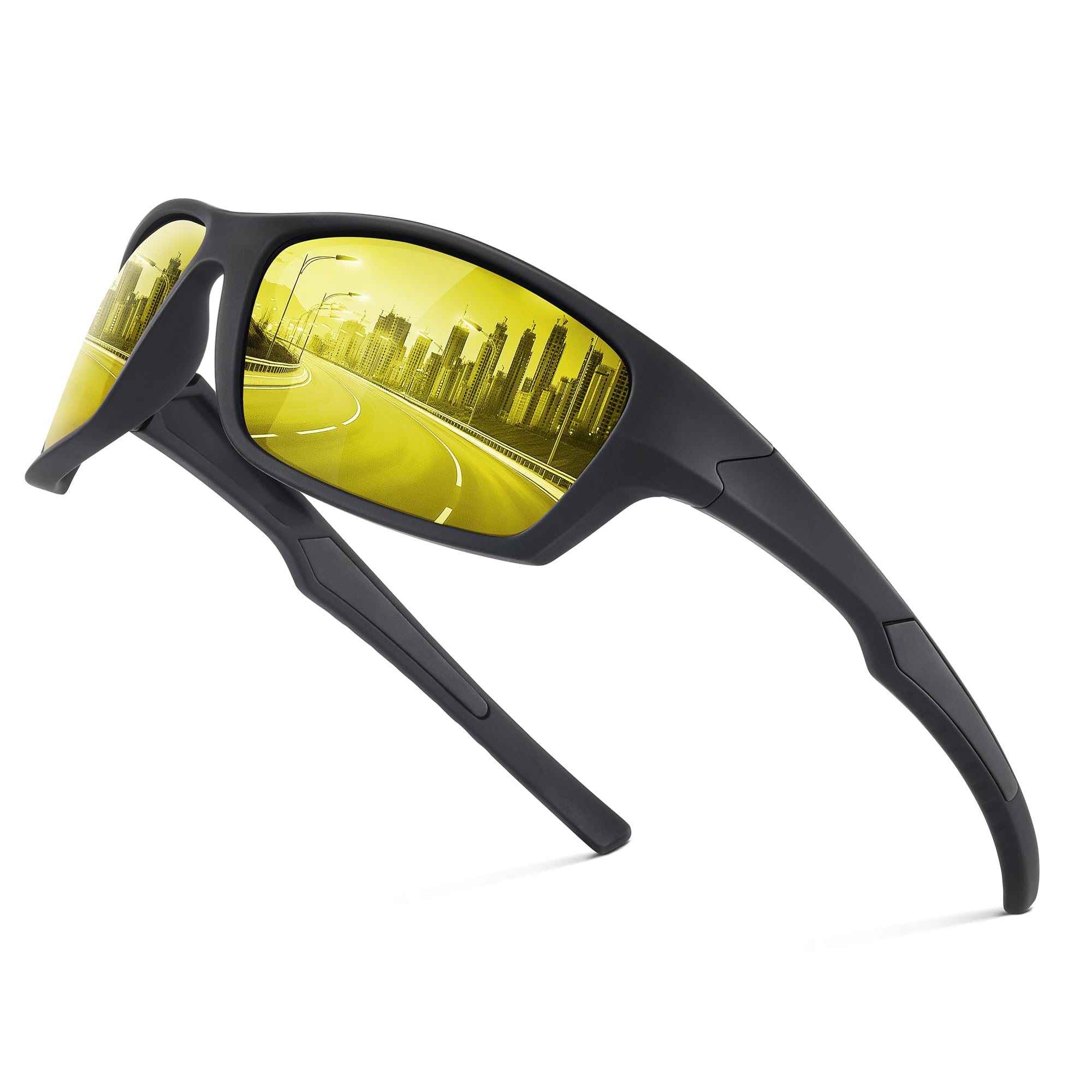 Occhiali Sportivi Polarizzati Nirtogen – Guida Antiriflesso UV – Rosso/Grigio