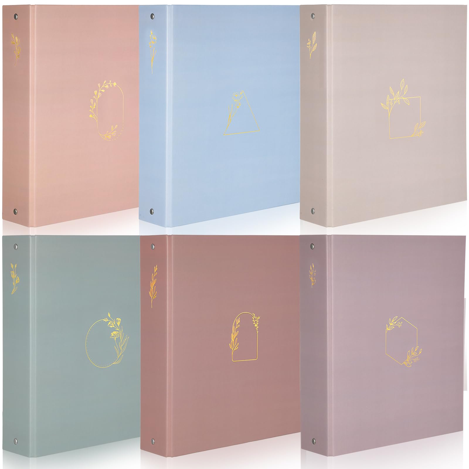 Sayglossy 6 Pcs Aesthetic 3 Ring Binder Sturdy Cute Binder Decorative Fits 8.5 x 11 Inch Letter Sized Paper for Women Men School Office Home Supplies