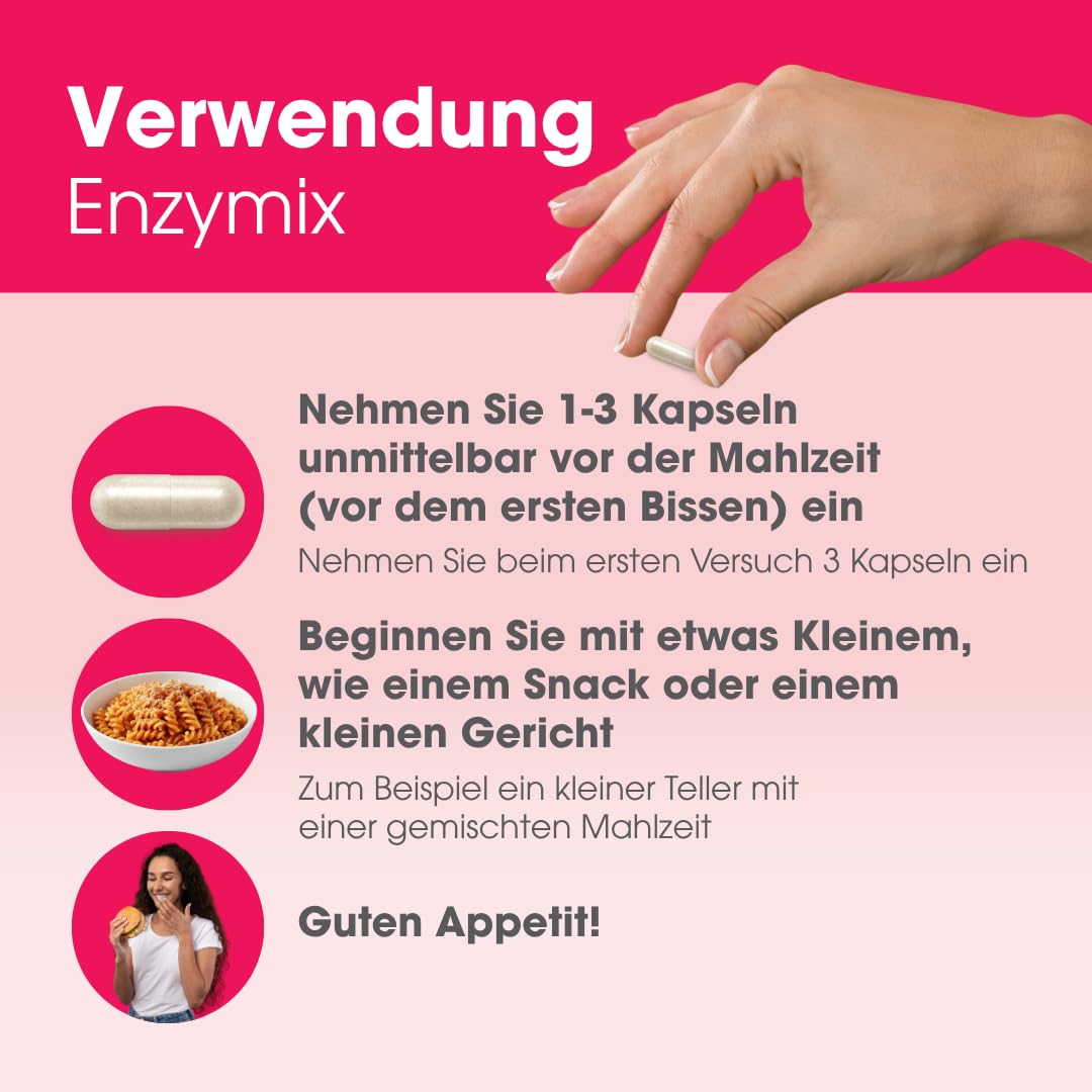 Intoleran Enzymix Verdauungsenzyme – 108 Kapseln | Vollspektrum-Verdauungsenzyme, Spaltet Proteine, Fette, Kohlenhydrate (einschließlich FODMAPs) und Laktose auf