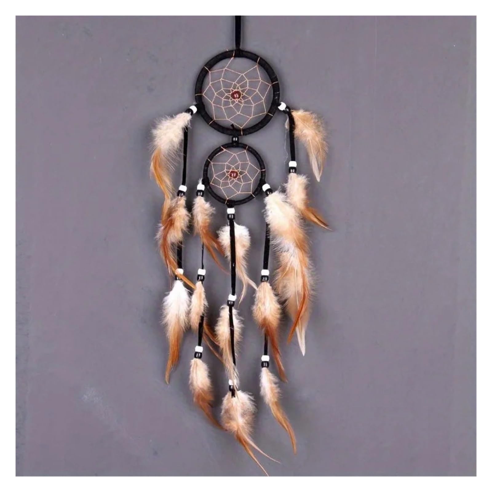 Dream Catcher Dream Catcher with Feathers Wall Hanging Bedroom Accessories Wind Chime(Black)