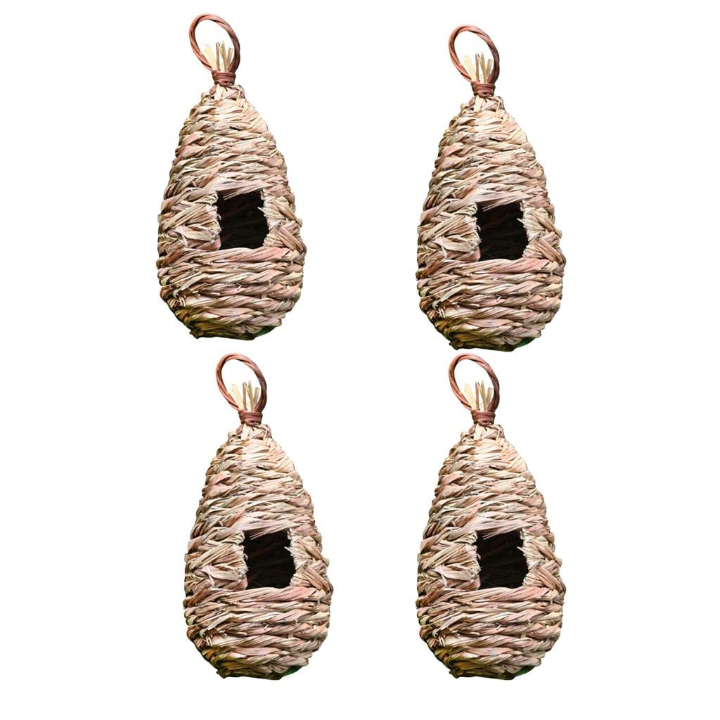 CALANDIS™ 4X Handwoven Straw Bird Nest House Grass Cave | Birdhouses | Bird & Wildlife Accessories | Yard, Garden & Outdoor Living-image-27